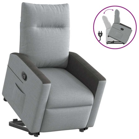 Sillón reclinable elevable de tela gris claro en Sillones | Comprar online en Foru.es