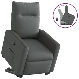 Sillón reclinable elevable de tela gris oscuro en Sillones | Comprar online en Foru.es