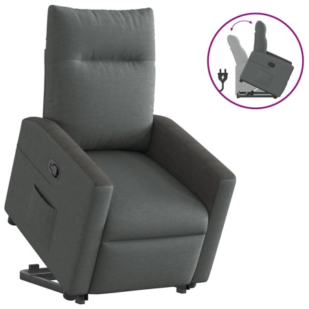 Sillón reclinable elevable de tela gris oscuro en Sillones | Comprar online en Foru.es