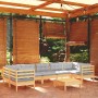 Juego de muebles de jardín 8 pzas y cojines madera pino gris de vidaXL, Conjuntos de jardín - Ref: Foro24-3097312, Precio: 65...