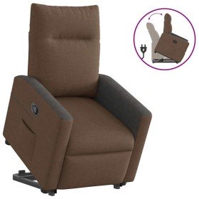 Sillón reclinable elevable de tela marrón en Sillones | Comprar online en Foru.es