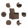 Sillón reclinable elevable de tela marrón en Sillones | Comprar online en Foru.es
