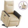 Sillón reclinable elevable de tela color crema en Sillones | Comprar online en Foru.es