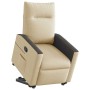 Sillón reclinable elevable de tela color crema en Sillones | Comprar online en Foru.es