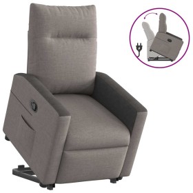 Sillón reclinable elevable tela gris taupe en Sillones | Comprar online en Foru.es
