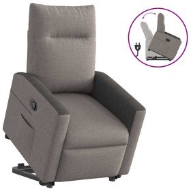 Sillón reclinable elevable tela gris taupe en Sillones | Comprar online en Foru.es