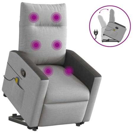 Sillón de masaje reclinable de pie de tela gris nube en Sillones | Comprar online en Foru.es
