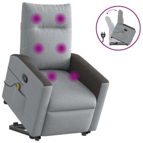 Sillón de masaje reclinable de pie de tela gris claro en Sillones | Comprar online en Foru.es