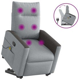 Sillón de masaje reclinable de pie de tela gris claro en Sillones | Comprar online en Foru.es