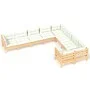 Muebles de jardín 9 piezas y cojines madera de pino crema de vidaXL, Conjuntos de jardín - Ref: Foro24-3096983, Precio: 711,3...