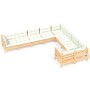 Muebles de jardín 9 piezas y cojines madera de pino crema de vidaXL, Conjuntos de jardín - Ref: Foro24-3096983, Precio: 769,7...
