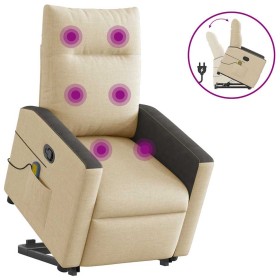 Silla de masaje reclinable de pie de tela color crema en Sillones | Comprar online en Foru.es