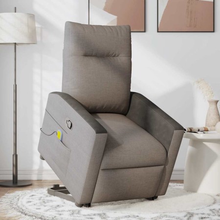 Sillón reclinable de masaje elevable tela gris taupé en Sillones | Comprar online en Foru.es