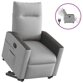 Sillón eléctrico reclinable elevable de tela gris nube en Sillones | Comprar online en Foru.es