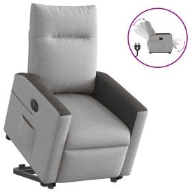 Sillón eléctrico reclinable elevable de tela gris nube en Sillones | Comprar online en Foru.es