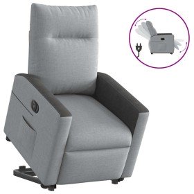 Sillón eléctrico reclinable elevable de tela gris claro en Sillones | Comprar online en Foru.es