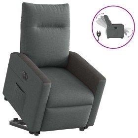 Sillón eléctrico reclinable elevable de tela gris oscuro en Sillones | Comprar online en Foru.es