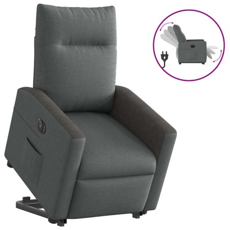 Sillón eléctrico reclinable elevable de tela gris oscuro en Sillones | Comprar online en Foru.es