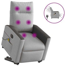 Sillón de masaje eléctrico reclinable elevable tela gris nube en Sillones | Comprar online en Foru.es