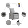 Sillón de masaje eléctrico reclinable elevable tela gris nube en Sillones | Comprar online en Foru.es
