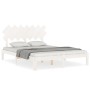 Estructura de cama matrimonio con cabecero madera maciza blanco de vidaXL, Camas y somieres - Ref: Foro24-3193732, Precio: 15...