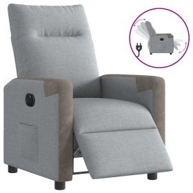 Sillón reclinable eléctrico tela gris claro en Sillones | Comprar online en Foru.es