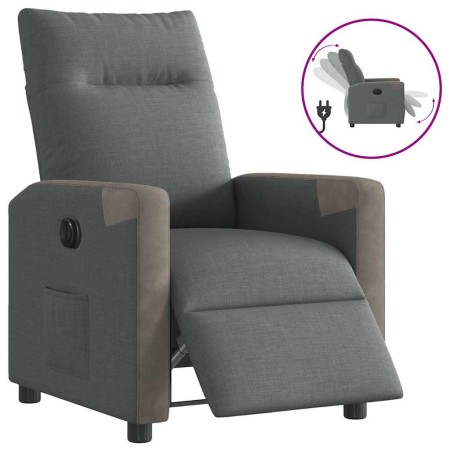 Sillón reclinable eléctrico de tela gris oscuro en Sillones | Comprar online en Foru.es