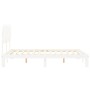 Estructura de cama matrimonio con cabecero madera maciza blanco de vidaXL, Camas y somieres - Ref: Foro24-3193732, Precio: 15...