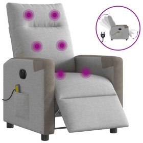 Sillón reclinable de masaje eléctrico tela gris nube en Sillones | Comprar online en Foru.es