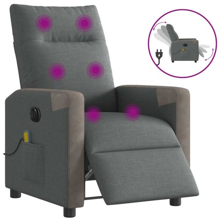 Sillón reclinable de masaje eléctrico tela gris oscuro en Sillones | Comprar online en Foru.es