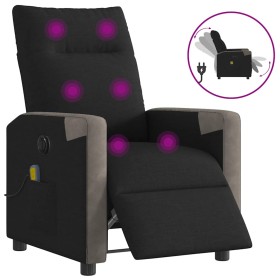 Sillón reclinable de masaje eléctrico tela negro en Sillones | Comprar online en Foru.es