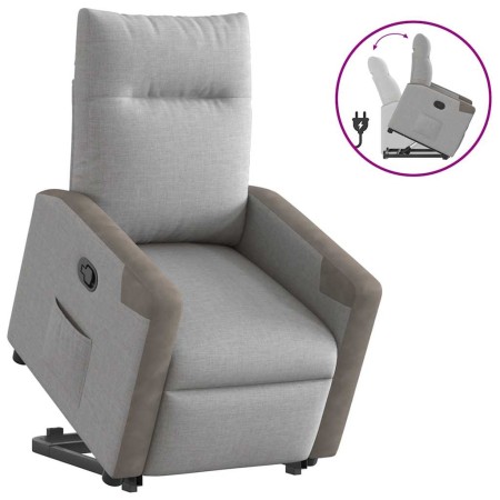 Sillón reclinable elevable de tela gris nube en Sillones | Comprar online en Foru.es