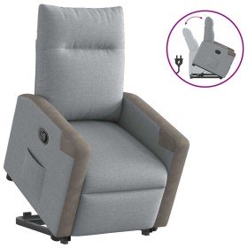 Sillón reclinable elevable de tela gris claro en Sillones | Comprar online en Foru.es