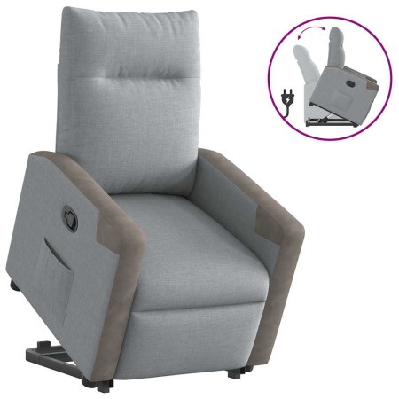 Sillón reclinable elevable de tela gris claro en Sillones | Comprar online en Foru.es