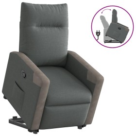 Sillón reclinable elevable de tela gris oscuro en Sillones | Comprar online en Foru.es