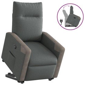 Sillón reclinable elevable de tela gris oscuro en Sillones | Comprar online en Foru.es