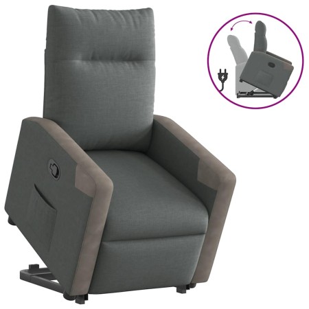 Sillón reclinable elevable de tela gris oscuro en Sillones | Comprar online en Foru.es