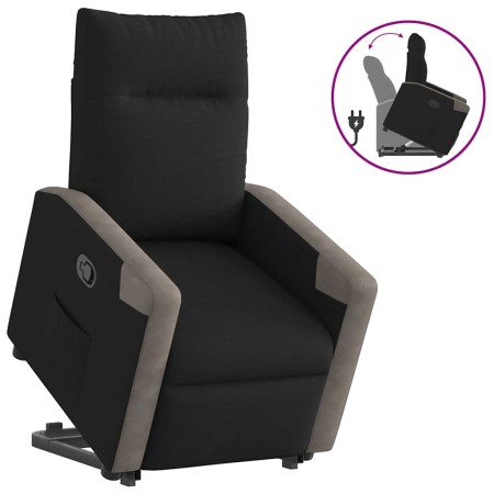 Sillón reclinable elevable tela negro en Sillones | Comprar online en Foru.es