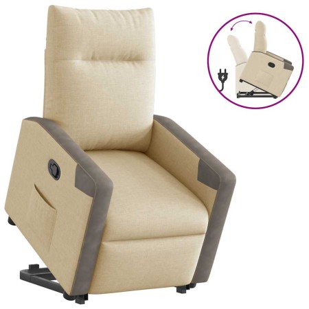 Sillón reclinable elevable de tela color crema en Sillones | Comprar online en Foru.es