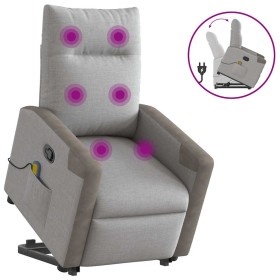 Sillón de masaje reclinable de pie de tela gris nube en Sillones | Comprar online en Foru.es