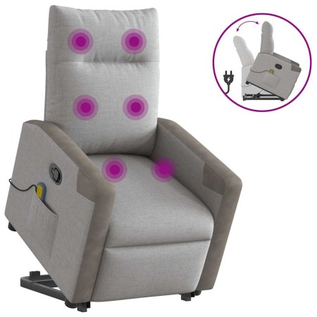 Sillón de masaje reclinable de pie de tela gris nube en Sillones | Comprar online en Foru.es