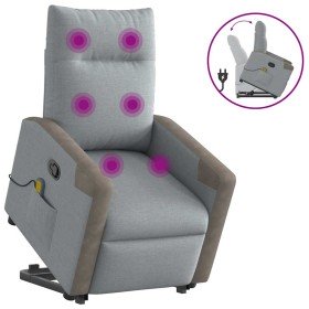 Sillón de masaje reclinable de pie de tela gris claro en Sillones | Comprar online en Foru.es