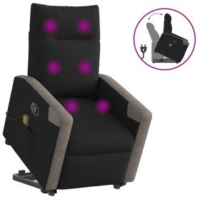 Sillón reclinable de masaje elevable tela negro en Sillones | Comprar online en Foru.es