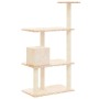 Rascador para gatos con postes de sisal color crema 119 cm de vidaXL, Mobiliario para gatos - Ref: Foro24-171518, Precio: 46,...