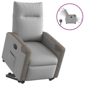 Sillón eléctrico reclinable elevable de tela gris nube en Sillones | Comprar online en Foru.es