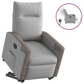 Sillón eléctrico reclinable elevable de tela gris nube en Sillones | Comprar online en Foru.es