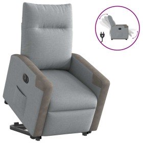 Sillón eléctrico reclinable elevable de tela gris claro en Sillones | Comprar online en Foru.es