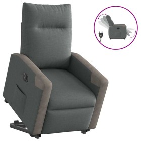 Sillón eléctrico reclinable elevable de tela gris oscuro en Sillones | Comprar online en Foru.es