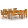 Juego de comedor de jardín 9 piezas madera maciza de acacia de vidaXL, Conjuntos de jardín - Ref: Foro24-3098681, Precio: 857...