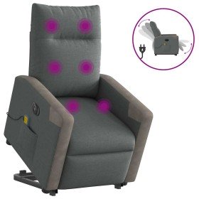 Sillón de masaje eléctrico reclinable elevable tela gris oscuro en Sillones | Comprar online en Foru.es